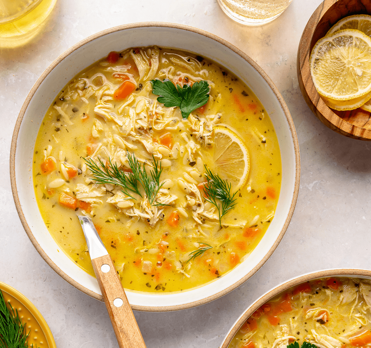 Lemon-chicken soup