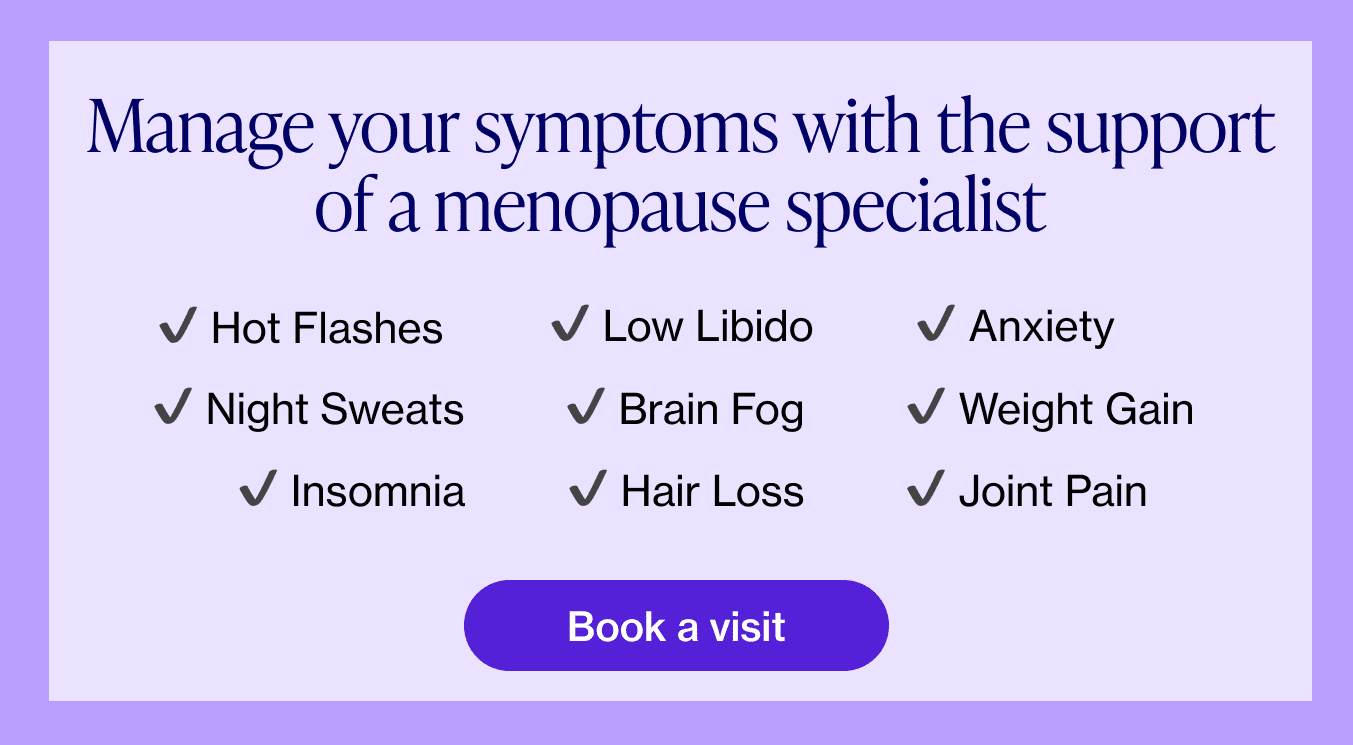 manage your symptoms with the support of a menopause specialist